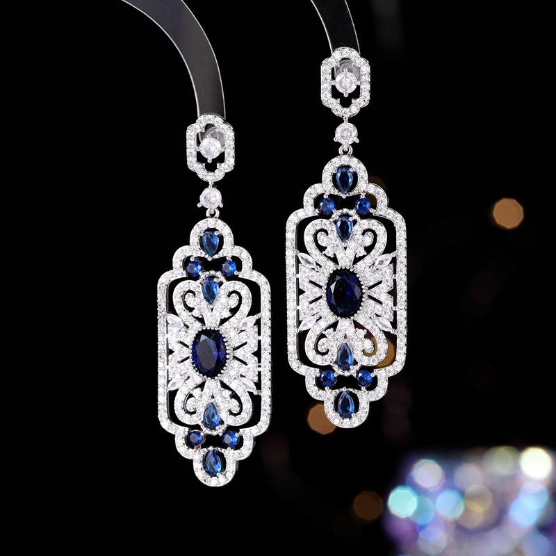 

Роскошные высококачественные новые серьги-цветы в виде растений, тяжелая промышленность, микроинкрустированные циркониевые бриллианты, ретро-серьги-цветы