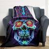 1 STuks Psychedelische Schedel Deken, Plaid Voor Bank, Bed, Reizen, Kamperen, Woonkamer, En Bed, Bedrukte Deken Met Zachte En Warme Stof yy250918143