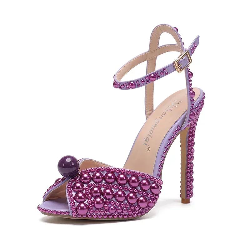 High Heel Women Sandals Platform Crystal Queen Rhinestone Bride Wedding Shoes Fish Mouth Woman's Gladiator Summer Shoes
