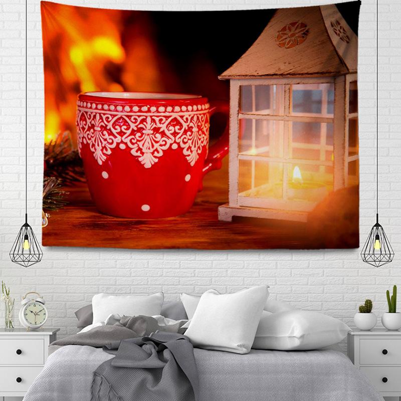 Seria wiszących gobelinów z tkaniny w stylu bożonarodzeniowym