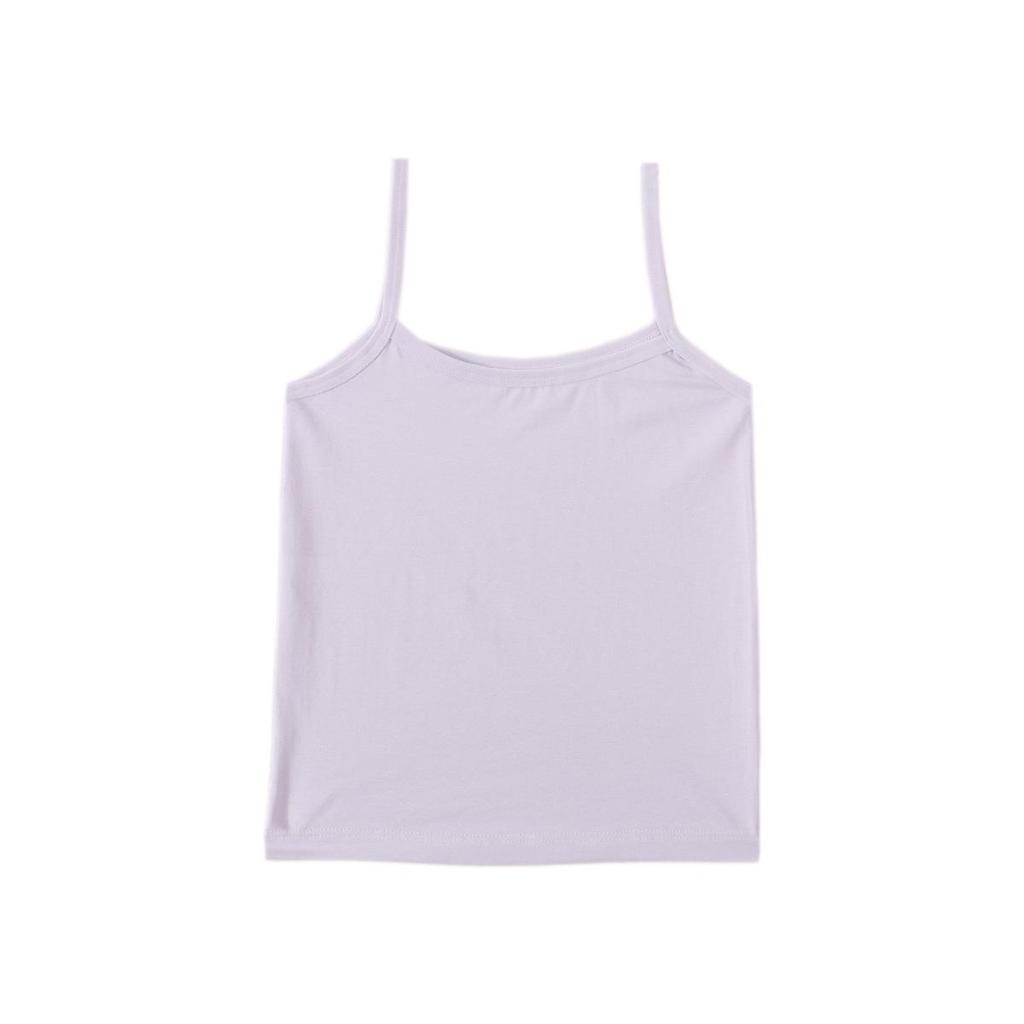Girls' Long Cotton Tank Top - Candy Color Summer Base & Outerwear