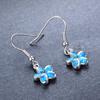 Blue Five Petal Flower Earrings European and American Jewelry