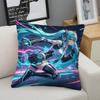 Hatsune Miku Cyberpunk Throw Pillow Futuristic Mecha Anime Cushion For Gaming Room Teens Room Sofa Bedroom Decor Gift For Fans