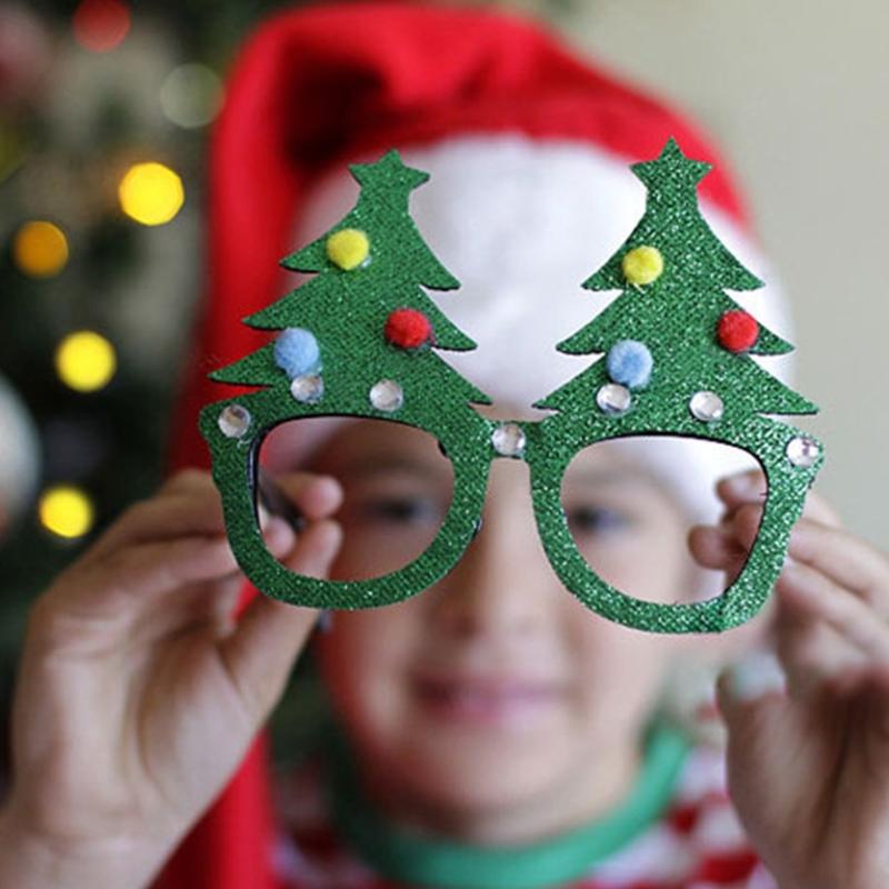 Christmas Decorative Plastic Frame Eyeglasses Set For Holiday Parties And Family Gatherings With Lightweight Design