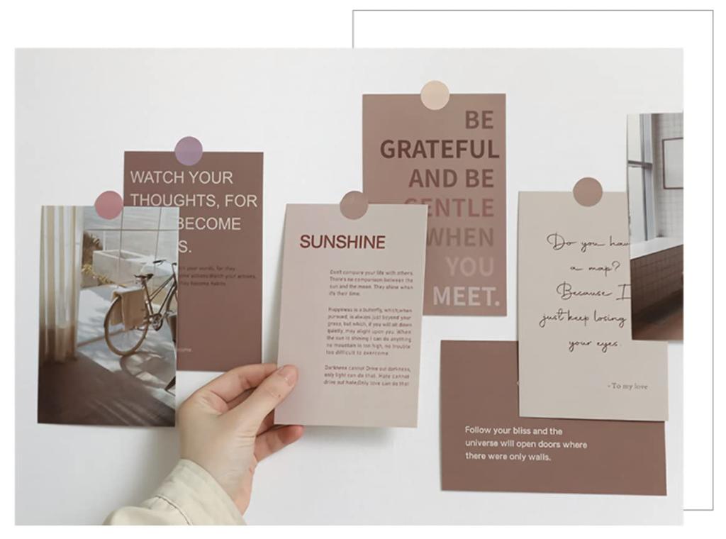 Donalee Stylish and Cute Postcards, Set of 30, Postcard Size, Scandinavian, Korean, and International Designs, Interior Decor, Mini Posters (Love