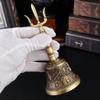Clopoțel de Mână din Bronz Stil Tibetan Metoda Pistilului de Diamant Clopoțel de Cupru Ornamentat cu Inscripții Sanscrite Clopoțel de Mână Realizat în Nepal