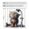 1pc Cute Kitten Pattern Shower Curtain with Hook, Water-washing Shower Curtain, Bath Partition, Bathroom Accessories, Home Decor