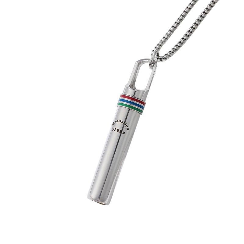 

Sturdy Stainless Steel Necklace Emitting 528Hz Healing Frequency for Stress Reduction and Meditation Aid Daily Use