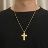 New Zircon Cross Pendant Necklace for Women Men Free Gifts Square Pearl Chain Gold Color Jewelry Trendy One Piece Necklace