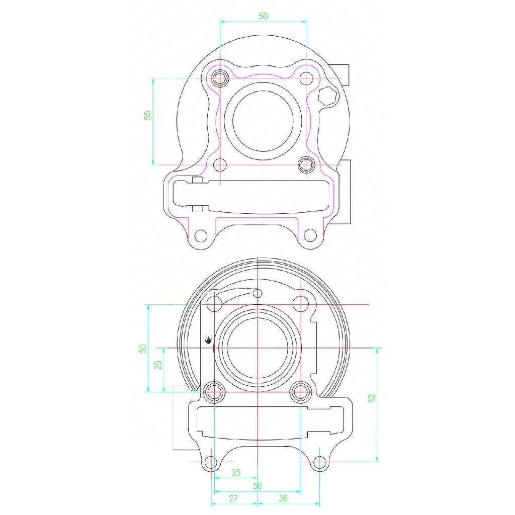 GY6 50CC 60CC 80CC 100CC 120CC 39MM 44MM 47MM 50MM 52MM Cylinder Piston Ring Gasket Kit Taotao Keeway Scooter Parts