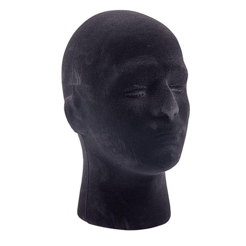Easy Use 6X Male Styrofoam Foam Mannequin Manikin Head Model Wigs Glasses Cap Display Stand Black