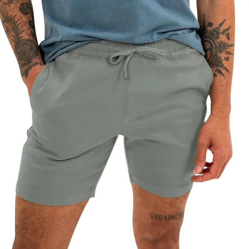 Fashion Men Shorts 2024 Summer Beach Casual Shorts Solid Baggy Basic Pockets Shorts Sports Men's Clothing