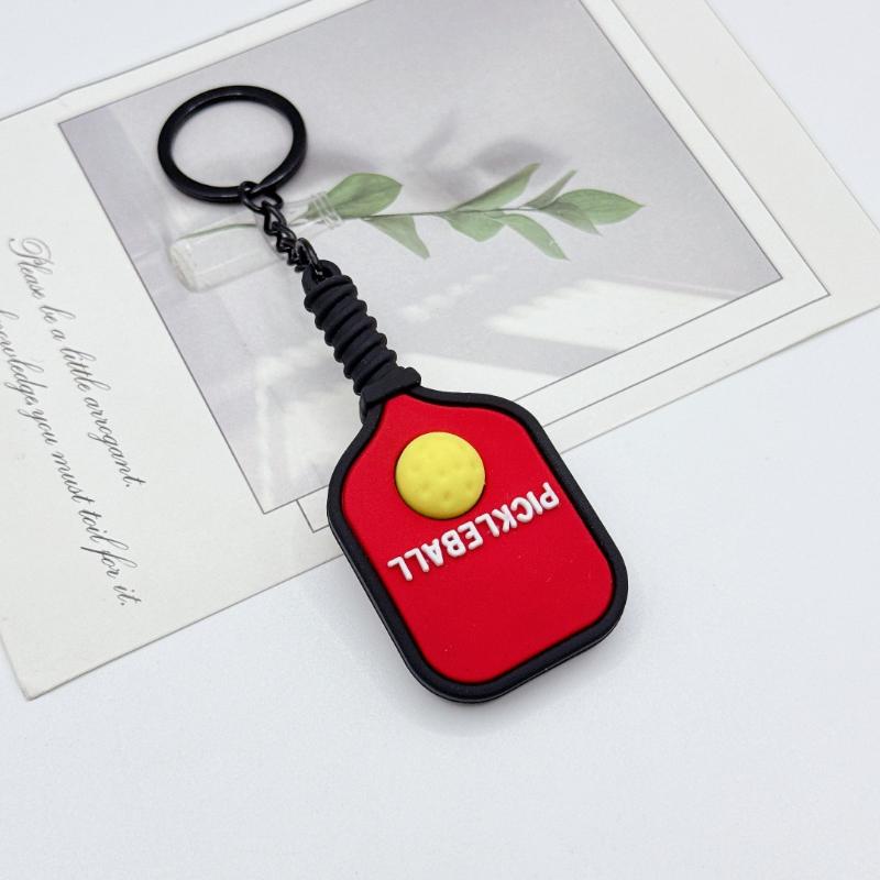 Soft Pvc Pickleball Paddle Keychains Multiple Bright Colors For Bag Decoration Gifts For Pickleball Enthusiasts