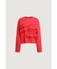 LUCKY CHOUETTE Frill Point Standard Fit Long Sleeve T-Shirt (Red) Lftaw25420Rex