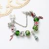 Green Crystal Christmas Bracelet - DIY Alloy Bead Jewelry In Stock