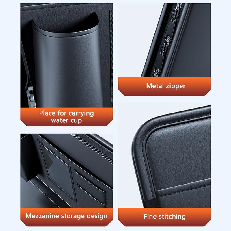 SEAMETAL Car Laptop Holder Leather Car Seat Back Hanging Notebook Table Portable Auto Computer Desk Dining Tablet Bracket Food Organizer
