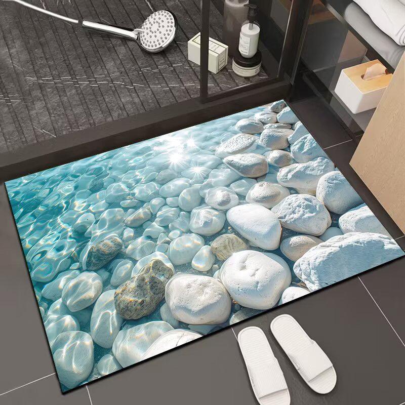 Nordic 3D Visual Stone Diatom Mud-Resistant Easy Clean Entrance Doormat