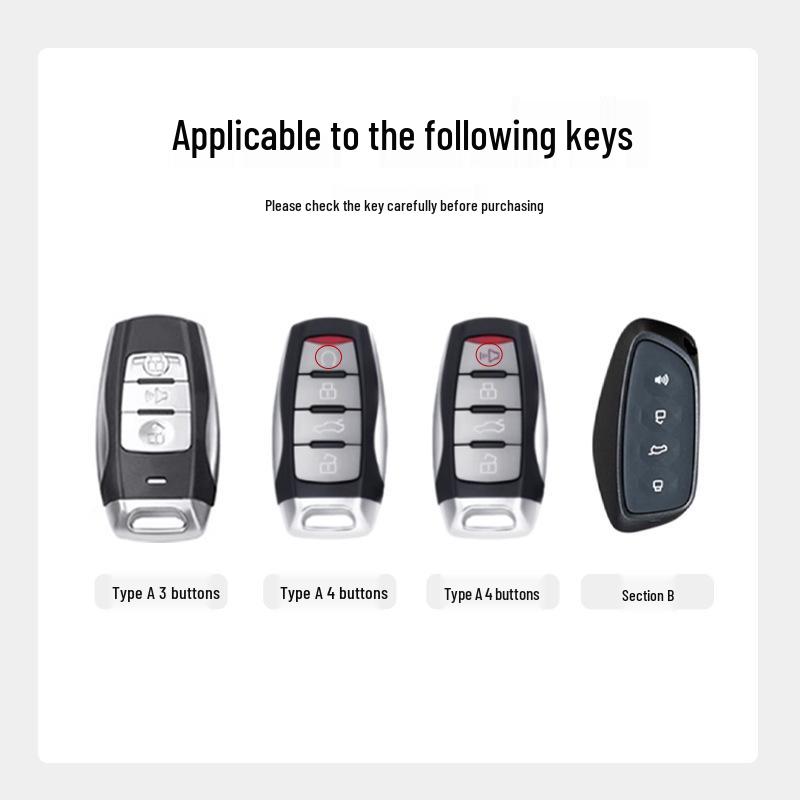 Compatible Metal Buckle Key Cover for Great Wall Haval: H2S, M6, F5, F7X, Big Dog, Divine Beast, Fierce Dragon, Dragon Max, Owl