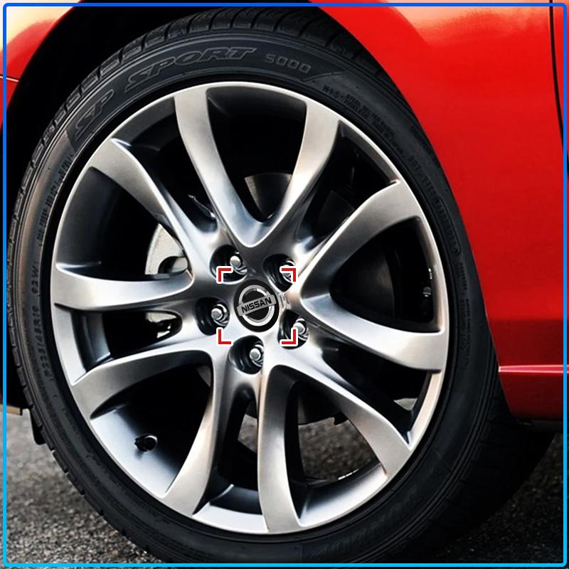 4 Pièces 60MM Cache-Moyeux de Roue de Voiture Anti-Poussière Emblème à Clipser Cache-Roue pour Nissan Nismo Qashqai X J10 J11 Trail Tiida Teana Skyline Juke X-trail