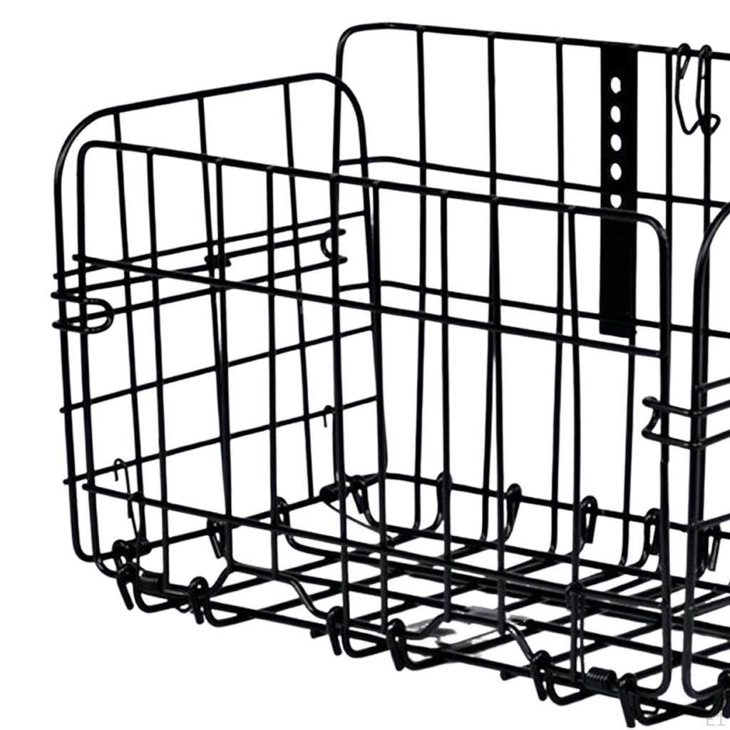 Bike Handlebar Folding Wire Basket 30kg Load Capacity Accessory 13.4x7.6x8.8inch Multifunctional