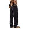 Men's All-Cotton Elastic Waist Wide-Leg Casual Pants - Solid Color, Floor-Length, Autumn Style