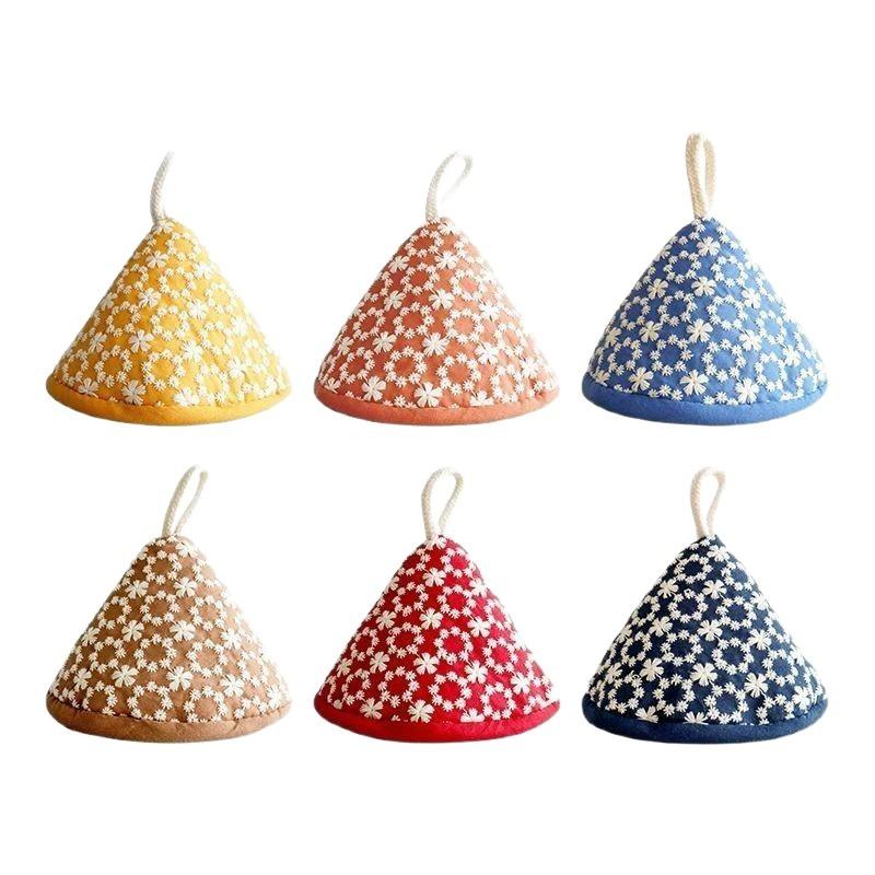 Mini Triangle Microwave Oven Glove High Temperature Resistant Thick Cotton Pot Cloth Cover for Baking Cooking Hot Pot Transfer