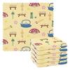 Akiraki Kitchen Cloth Japanese Style Pattern Yellow Sakura Design Absorbent Quick-Drying Cleaning Wiping 6-Piece Set Dish Stylish Household Use Car