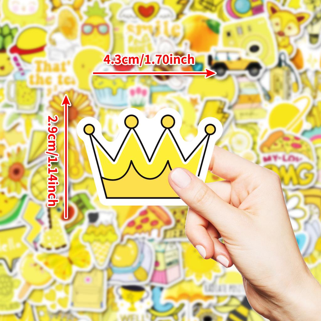 100 Sheets Crown Moon Pineapple No Repeat Pp Waterproof Decorative Stickers Diy Phone Case Skateboard Laptop Appliances