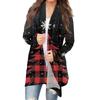 Women's Fashion Casual Christmas  Print Medium Length Cardigan Jacket Coat