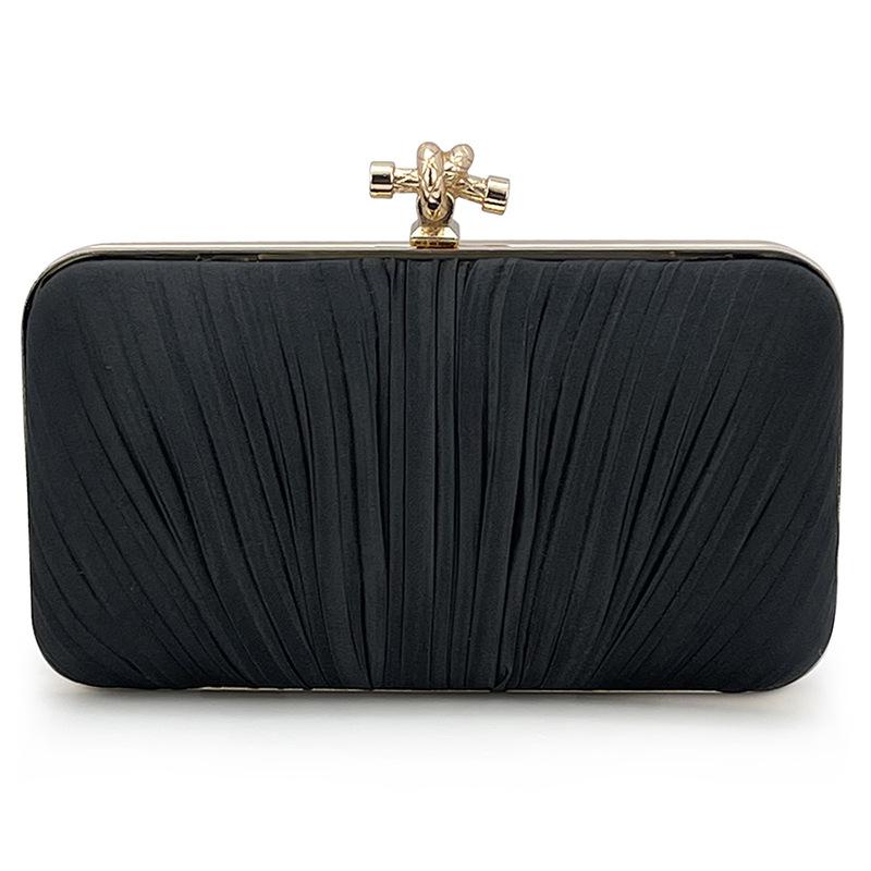 Pleated Evening Clutch Banquet Handbag For Women Crossbody Chain Bag Formal Bridal Wedding Clutch Prom Cocktail Party Purse