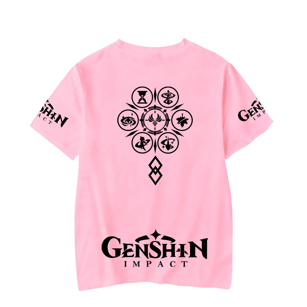 Genshin Impact T Shirt for Men Women Summer Clothing Fitness O Neck Anime Man T-shirt for Male Oversized Men T-shirts Tops