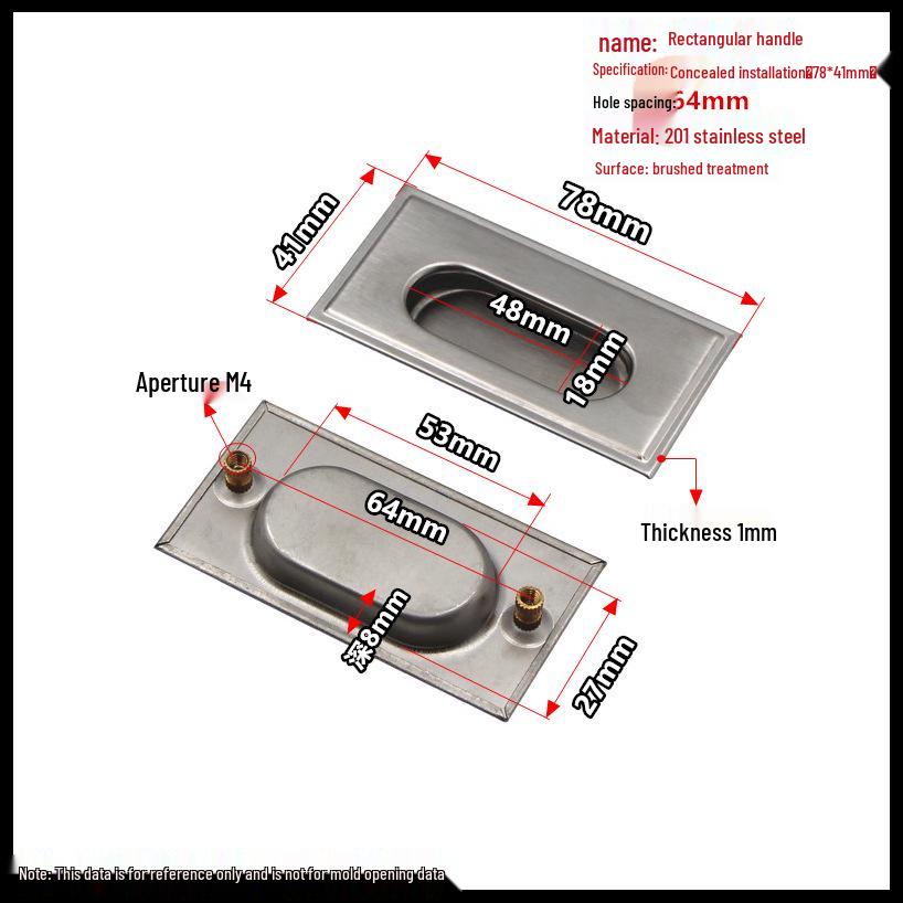 Stainless Steel Recessed Sliding Door Handle
