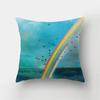 Blue Sea Landscape Ink Scenery Print Pattern Cushion Cover Home Living Room Sofa Decorative Pillow Pillow Cover 40X40CM