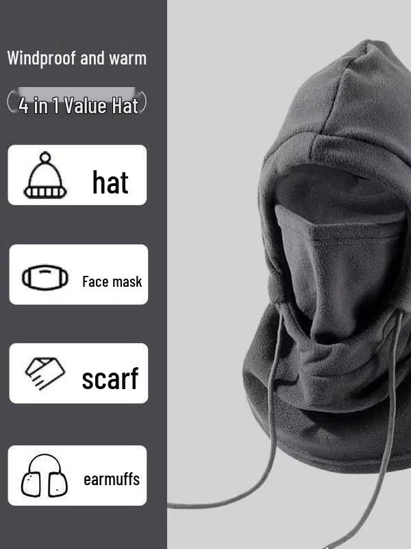 Unisex Winter Cycling Windproof Hat & Ski Face Mask - Cold-Proof, Warm Neck Gaiter & Headgear