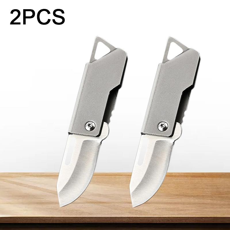 Kitchen Paring Knife Mini Portable Fruit Knife Stainless Steel Folding Sharp Pocket Knives with Key Chain Non-slip Handle