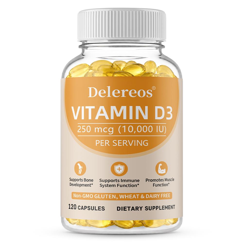 Vitamin D3 (As Cholecalciferol) 250 Mcg Dietary Supplement, 120 Softgels Per Bottle 120 Capsules
