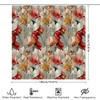 Floral Shower Curtain Botanical Flowers Green Grey Bathroom Decor Vintage Rustic Farmhouse Washable Waterproof Modern Style