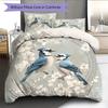 Blue Bird  Pattern Bedding Quilt Set  Home Decoration  Gift (1 * duvet cover + 2 * pillowcase, without core)