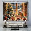 1pc European and American Style Christmas Indoor Tree Scene Snow House Gift Tapestry, Bohemian Home Living Room Bedroom Decoration Holiday Present wit