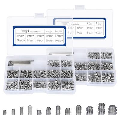 1000PCS304 Stainless Steel Metric-inch Two-in-one Inner Hexagon Setting Machine Rice Screw with Wrench Set