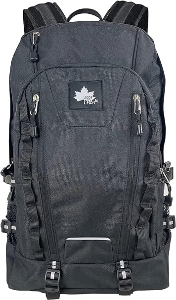LOGOS Logo Spark Backpack, Large Capacity 30L, Herringbone Pattern, 78-03 (Black)