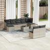 VidaXL Garden Lounge Set with Cushions 10 Pcs, Sofas with Adjustable Feet, Outdoor Furniture Set Patio Terrace, 3218282