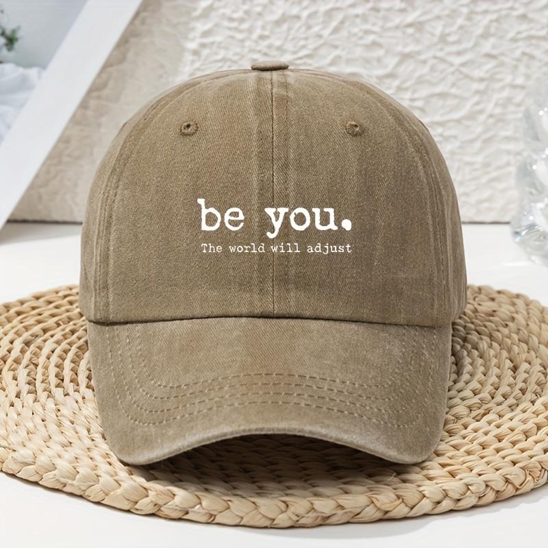 1pc Retro Versatile Baseball Caps for Women,Vintage Letter Print Visor Hat with Breathable Comfort,aSoft Washed Distressed Style