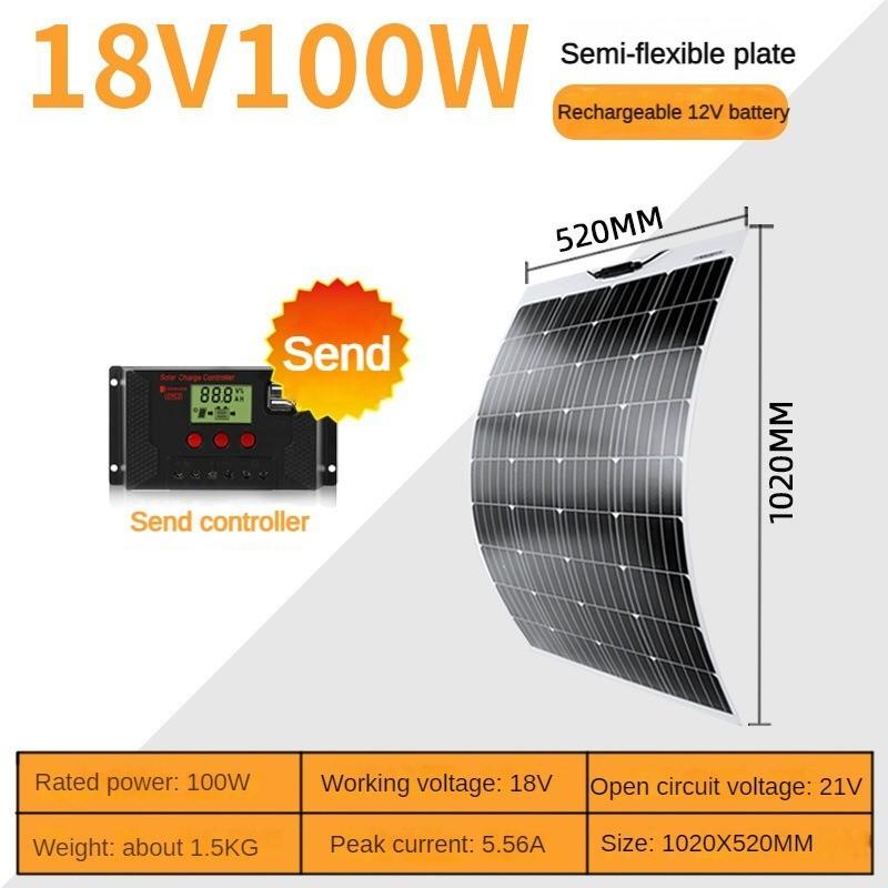 New Flexible Solar Panel 18V Household Photovoltaic Module Single Crystal Solar Panel Power Generation System