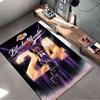 Sports Area Rug, Kobe Bryant Lakers Number 24 Black Mamba Purple Gold Shoot Spotlight Print, Fan Decor, Non-Slip Mat