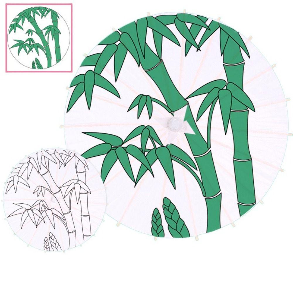 Vintage Blank Paper Umbrella DIY Chinese Umbrella Wood Drawing Umbrella  Wedding Party Favors