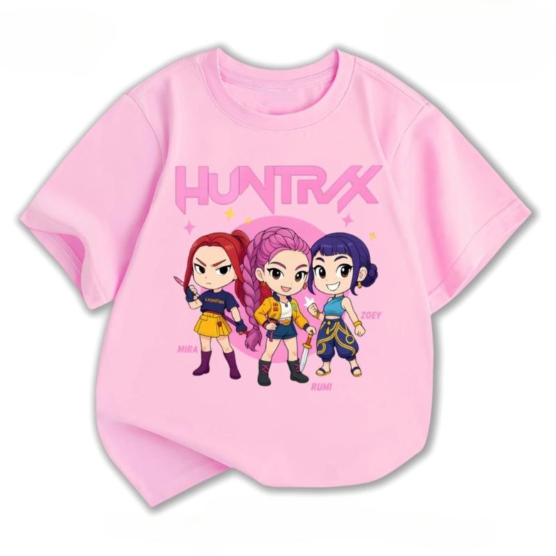 K-pop Demon Hunters Printed Children T-shirt Summer Girls Boys Fashion Casual Kawaii Short Sleeve Kids T-shirt