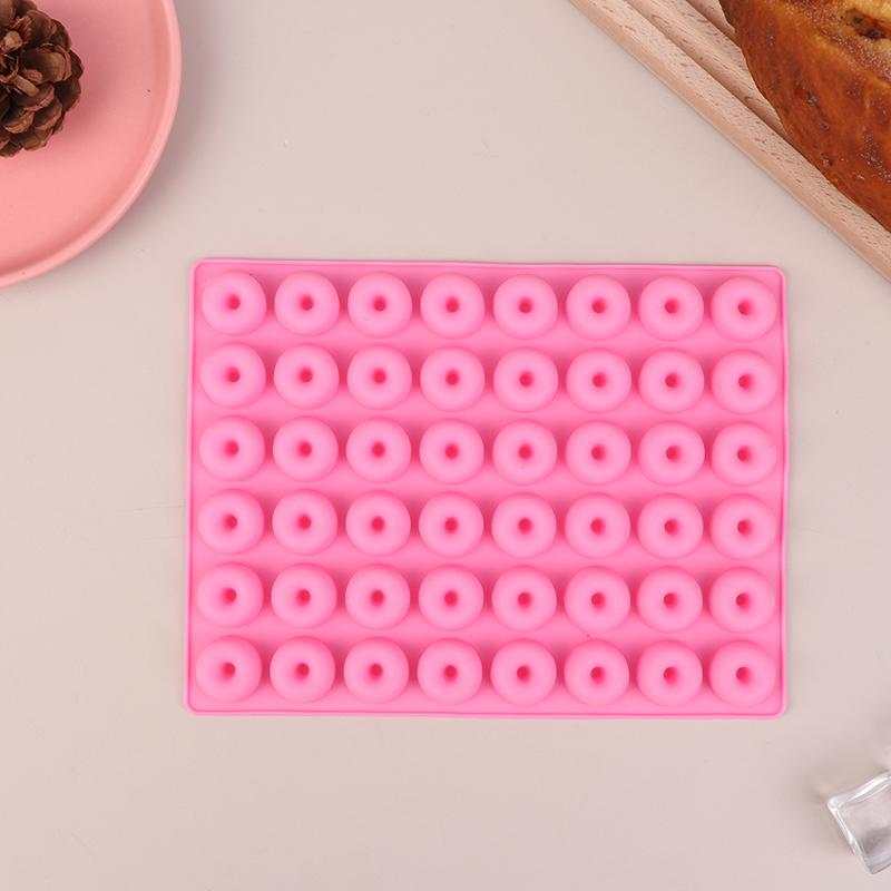 

48-гнездная мини-форма для пончиков, силиконовая форма для желе, конфет, шоколада, мини-пончиков, форма для выпечки на кухне, для вечеринок, для закусок розовый