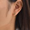 Wind Copper Slightly Inlaid Zircon Bow Flower Earrings Gold Women's Daily Versatile Earrings EBD-480