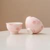 Suet Jade Tea Cup Handmade Cherry Japanese Ceramic Teacups Porcelain Tea Tasting Chinese Kungfu Household Teaware Master Cups